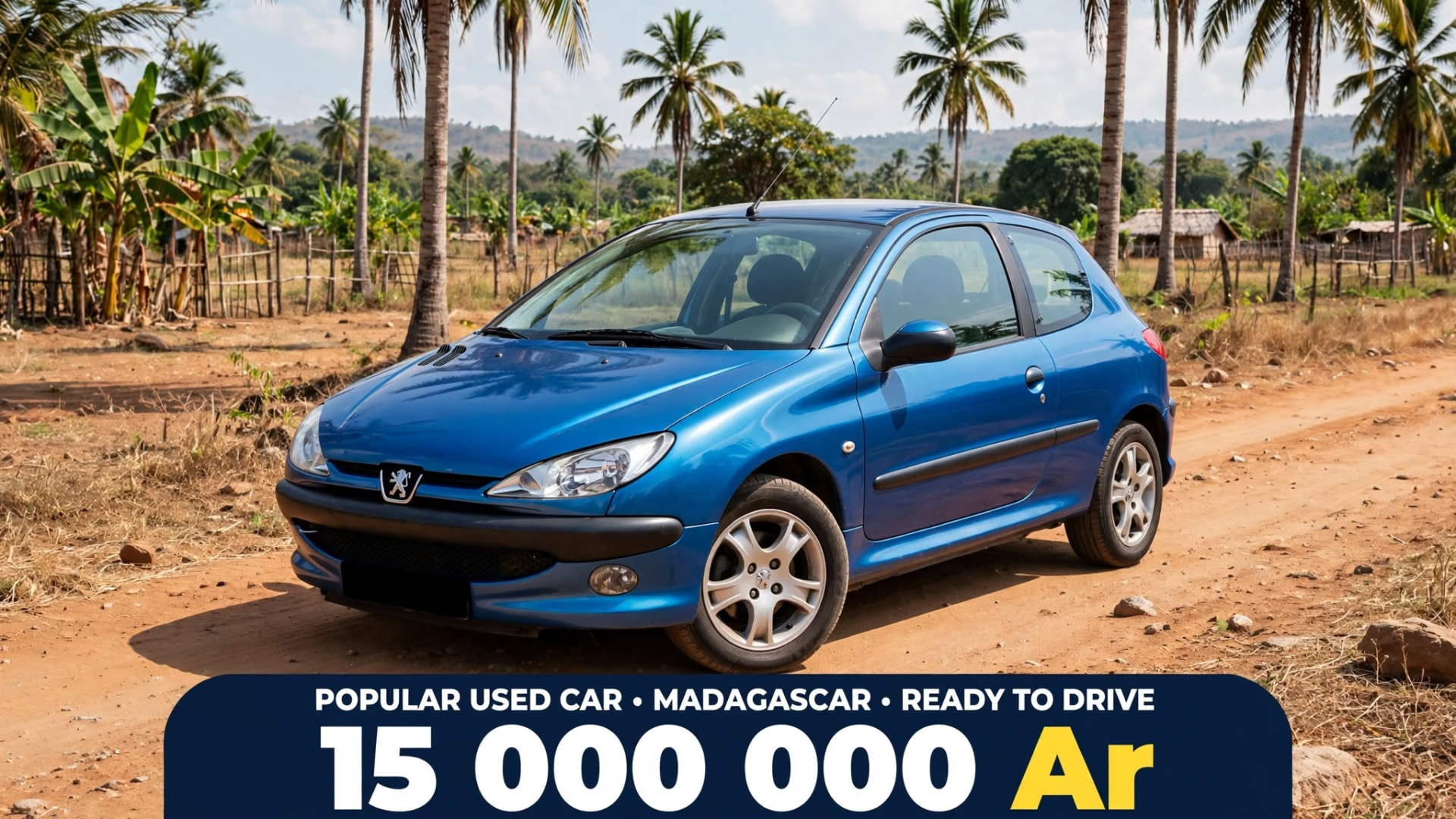 Peugeot 206 bleue